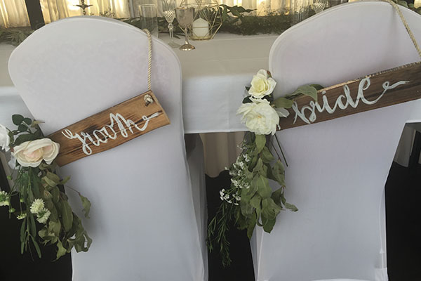 Bride and Groom chairs